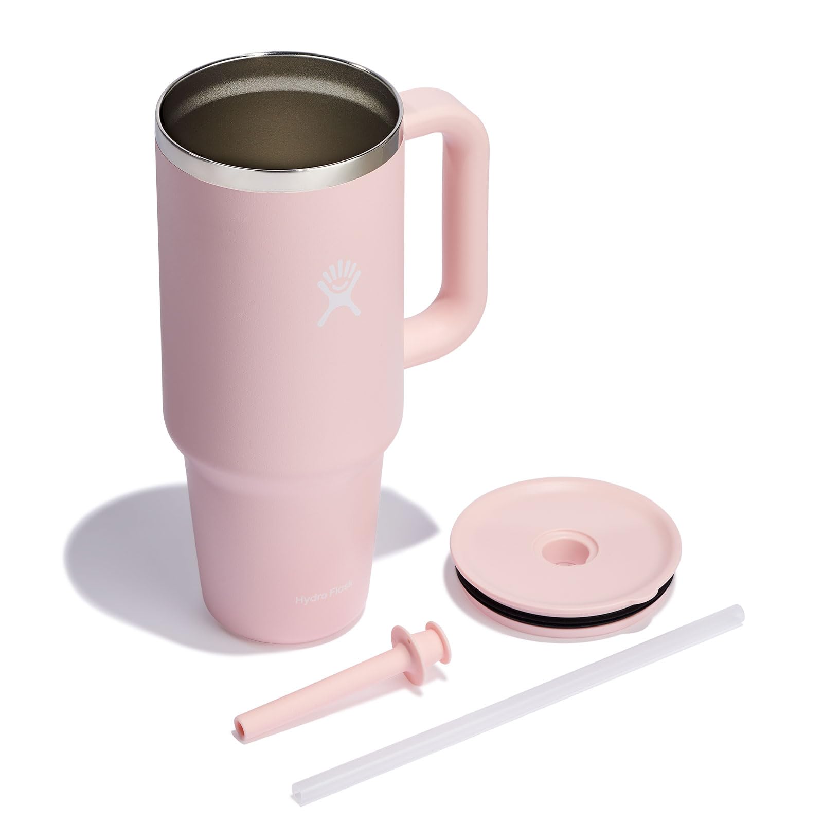 Hydro Flask popote flexible en mano mostrando su comodidad de sorbo