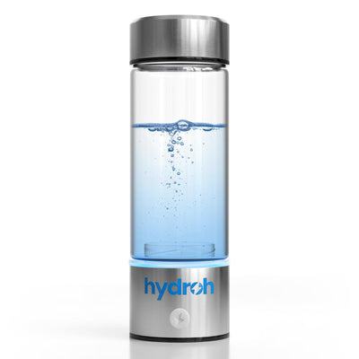 hydroh bottle front view showing sleek design and portable benefit