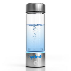 hydroh bottle front view showing sleek design and portable benefit