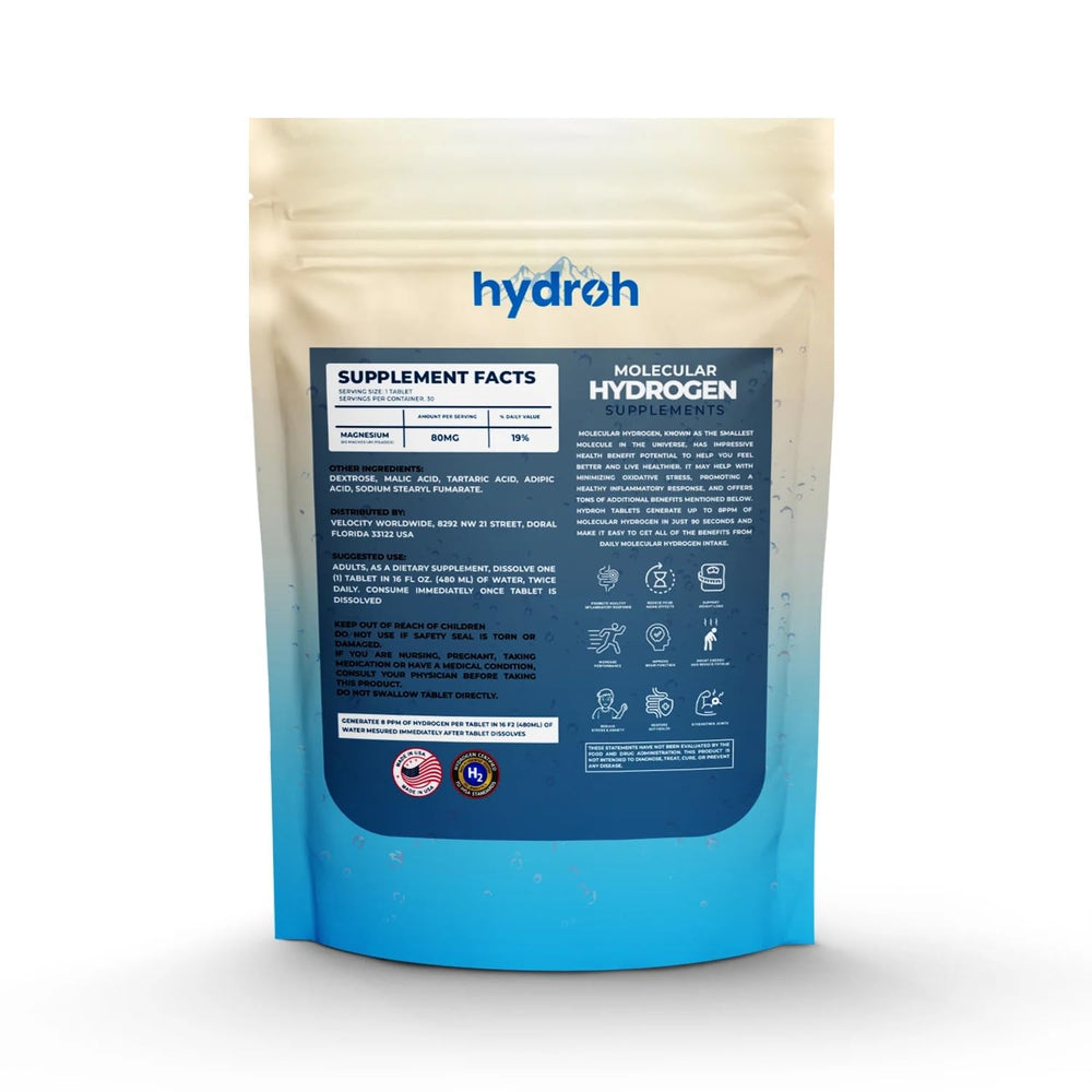hydroh compact travel pouch with tablets for easy storage and portability
