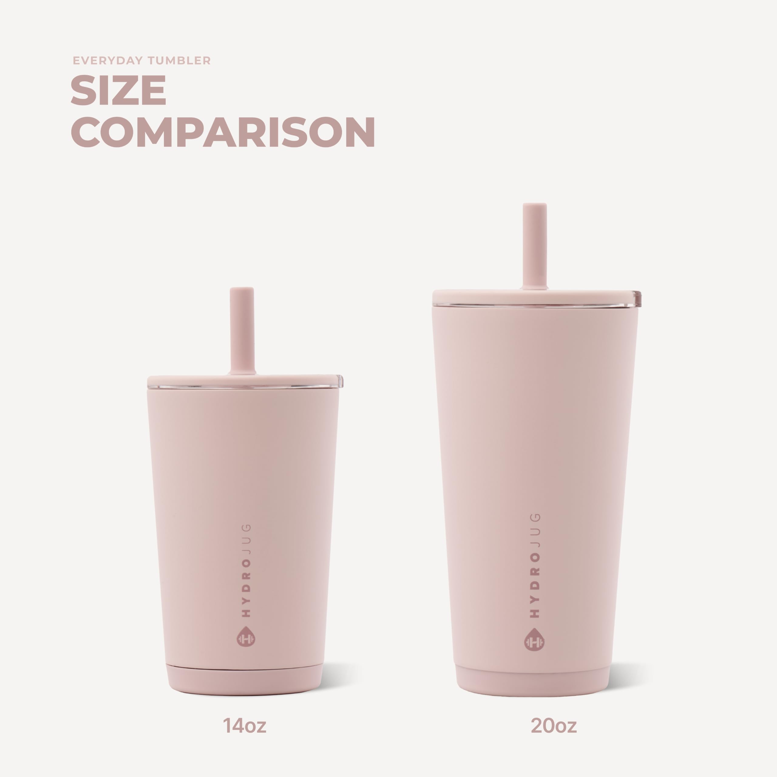 HydroJug comparado con mano para mostrar tamaño compacto de 14 oz