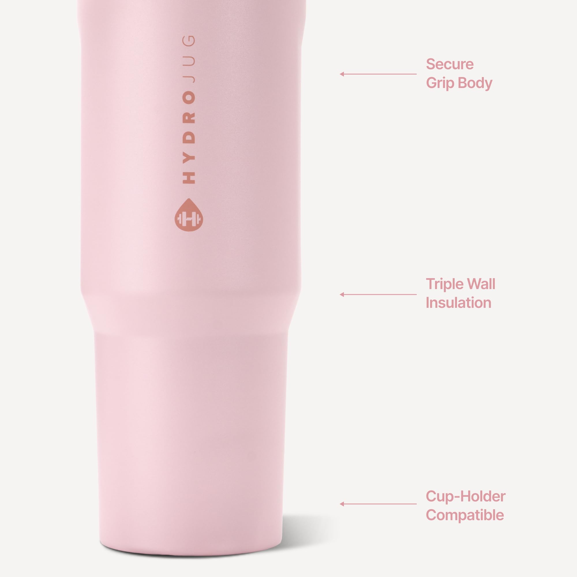 HydroJug detalle del acero inoxidable y capa aislante resaltando durabilidad
