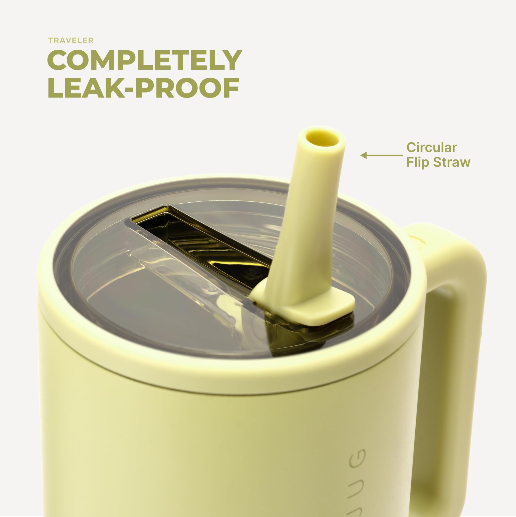 HydroJug Traveler seated in car cup holder demonstrating travel convenience