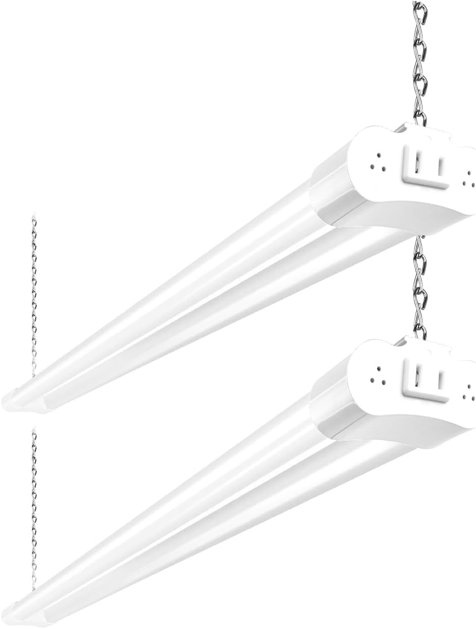 hykolity front view of 4ft shop light showing bright coverage and clean finish