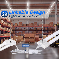 hykolity mounted above garage workbench providing clear task illumination