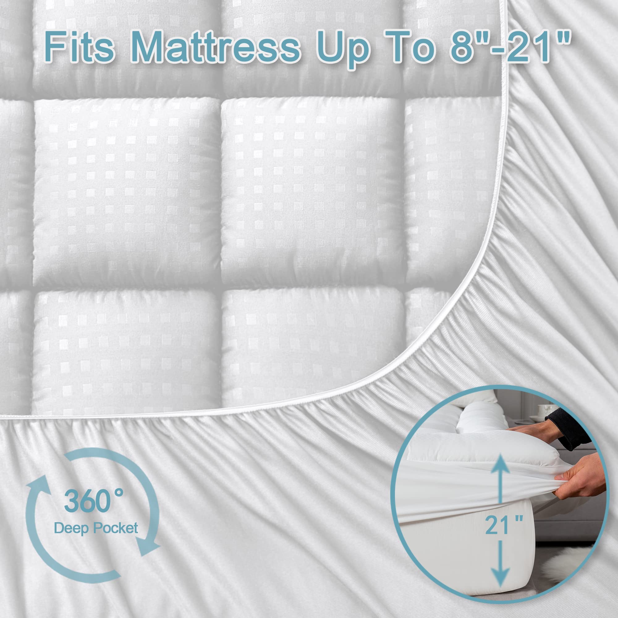 HYLEORY protector colocado en cama, añade comodidad y frescura
