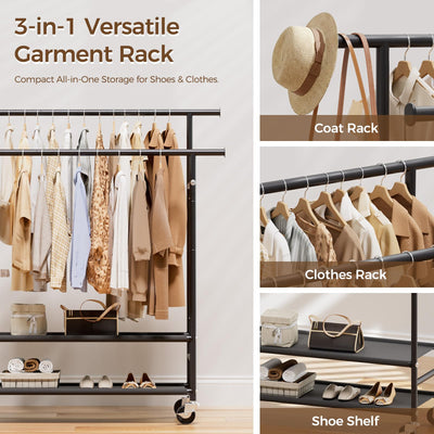 HYSEYY bottom Oxford fabric shelves holding shoes and bins to increase storage