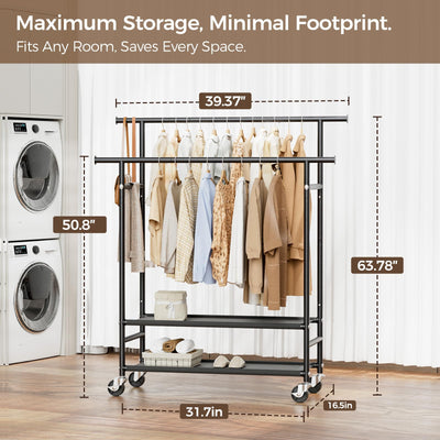 HYSEYY side extension bar with handbags demonstrating added accessory storage
