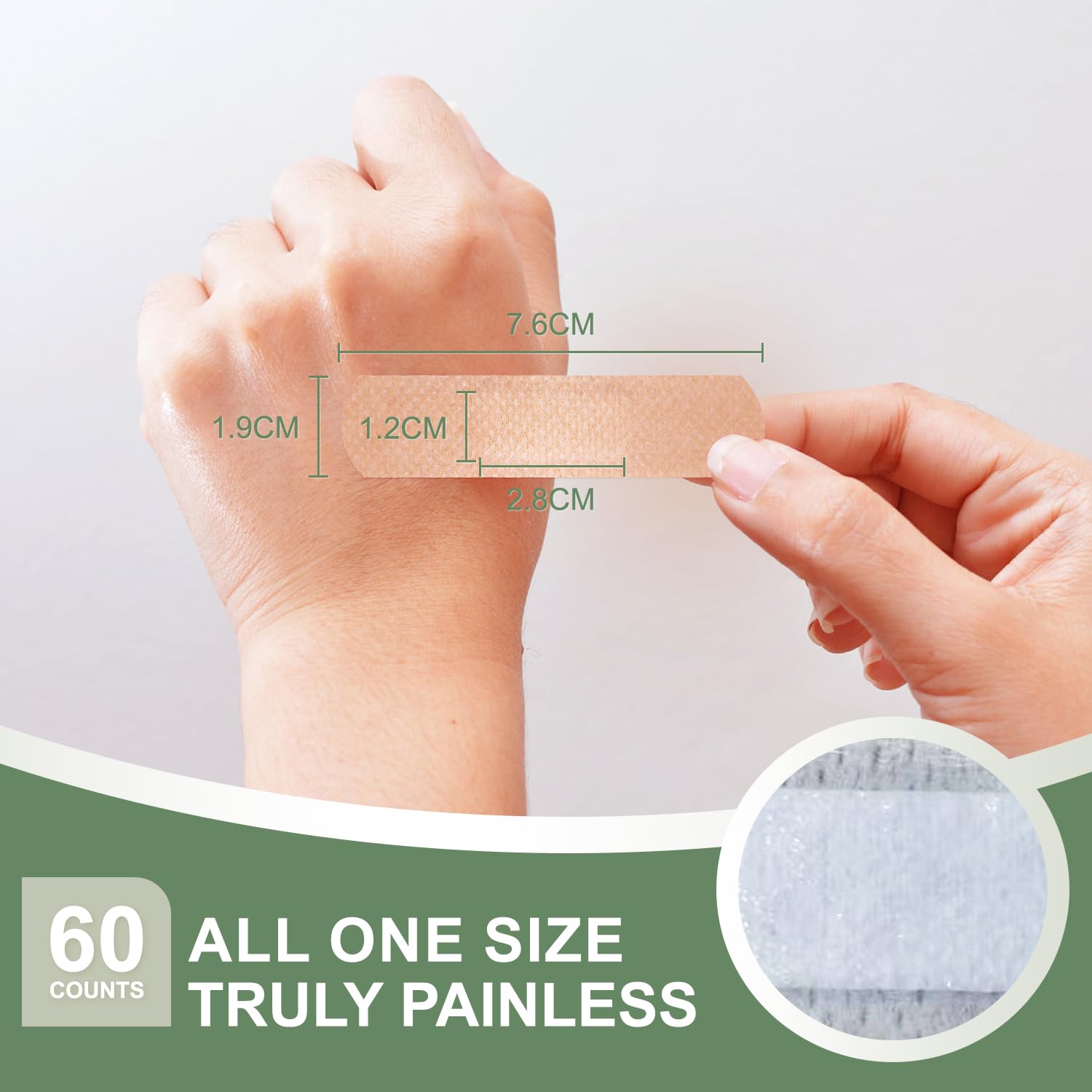 Hysimedy primer plano de la almohadilla no adherente y su absorción