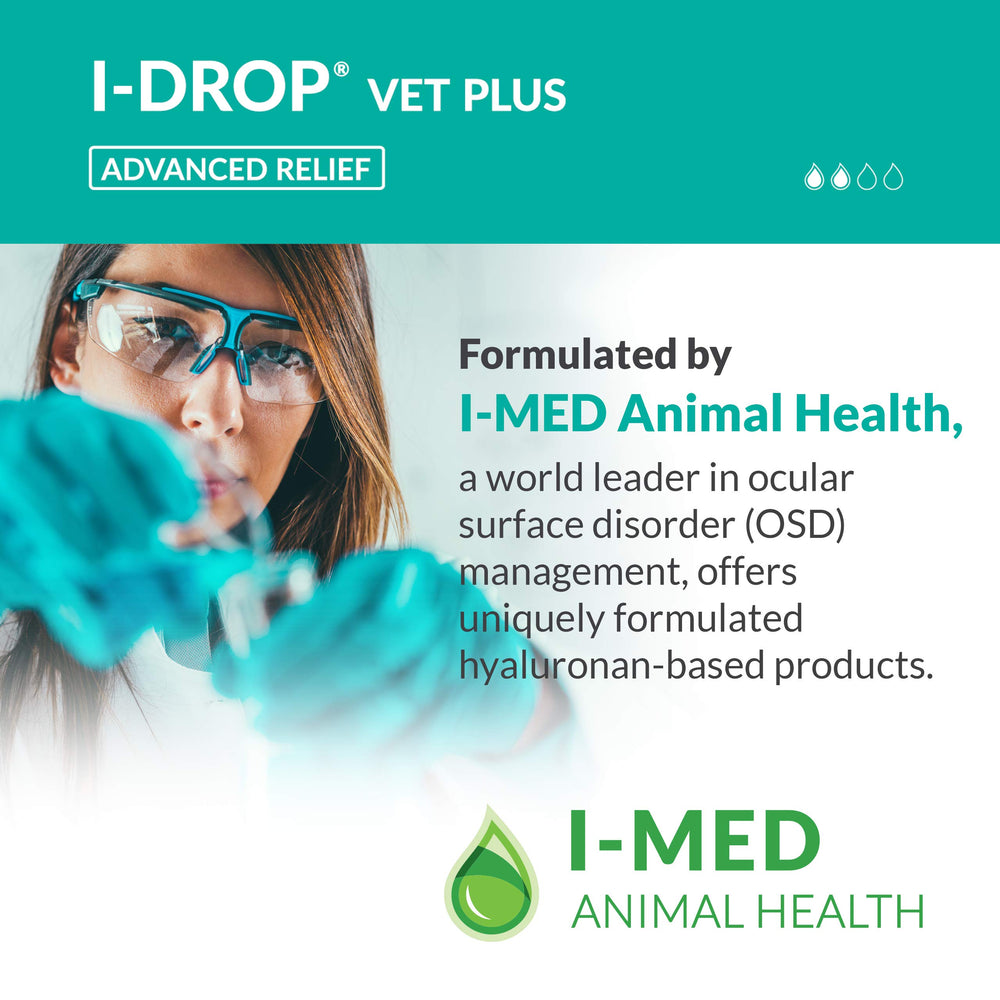 I-DROP Vet Plus sobre mesa clínica veterinaria mostrando uso profesional y confianza
