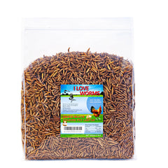 I LOVE WORMS envase frontal mostrando 5 lb, beneficio: fácil identificación y almacenamiento