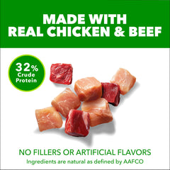 IAMS textura de croquetas resaltando proteína y digestibilidad