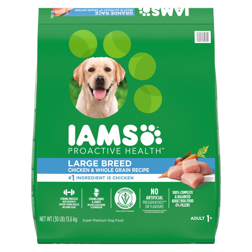 IAMS front packaging 30 lb bag showing product identity and benefits