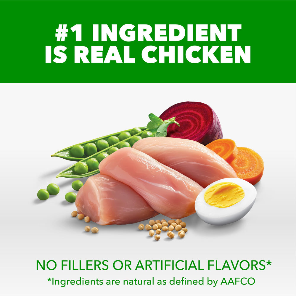 IAMS ingredientes reales pollo destacando proteína principal para músculos fuertes