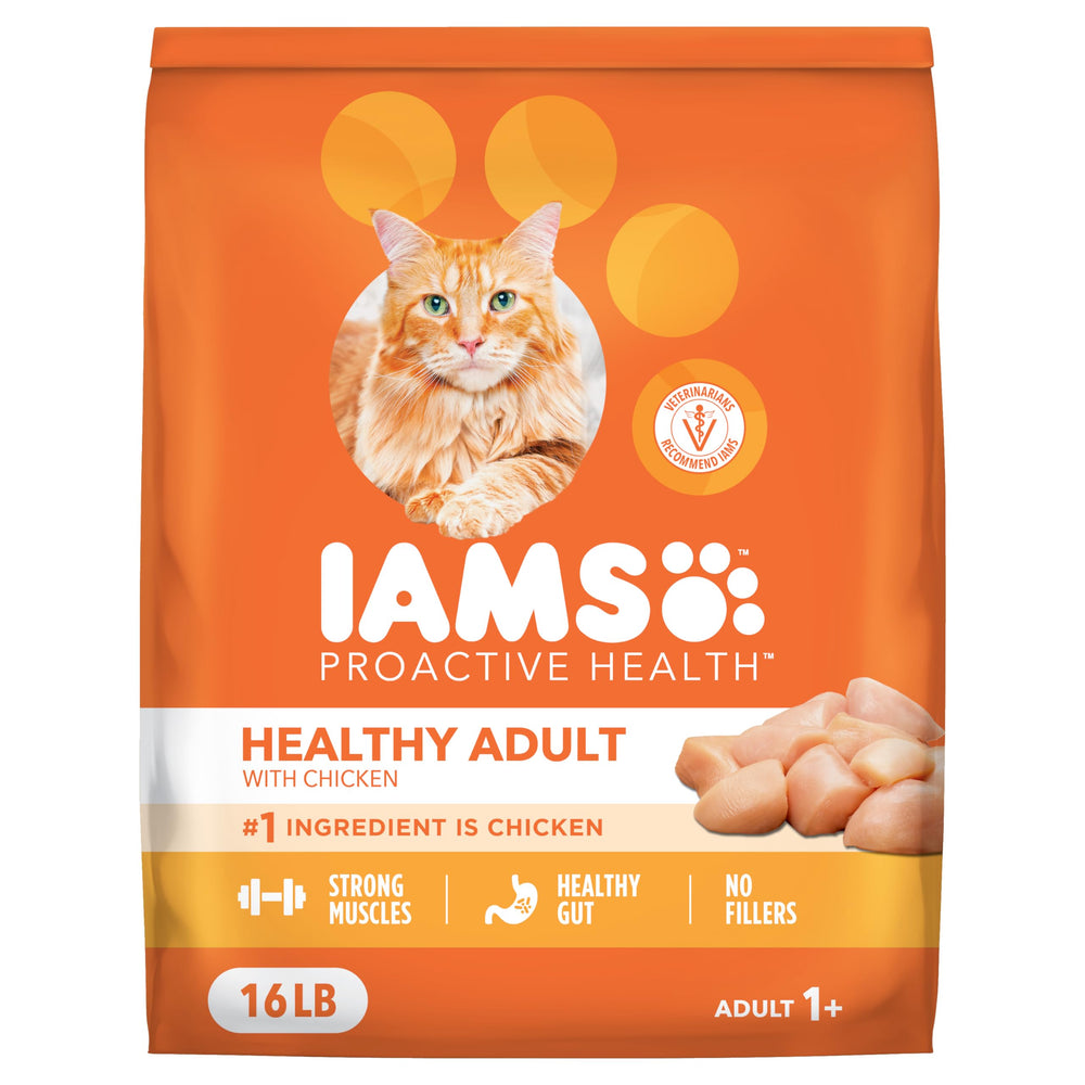 IAMS empaque frontal 16 lb mostrando marca y beneficios Proactive 5