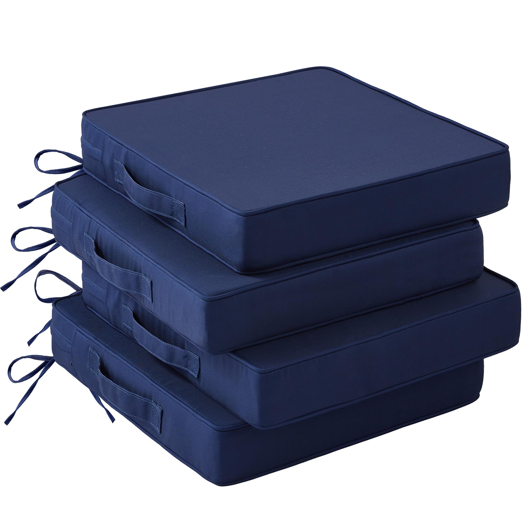IASEAHK navy cushions front view showing neat stacked set and durable finish