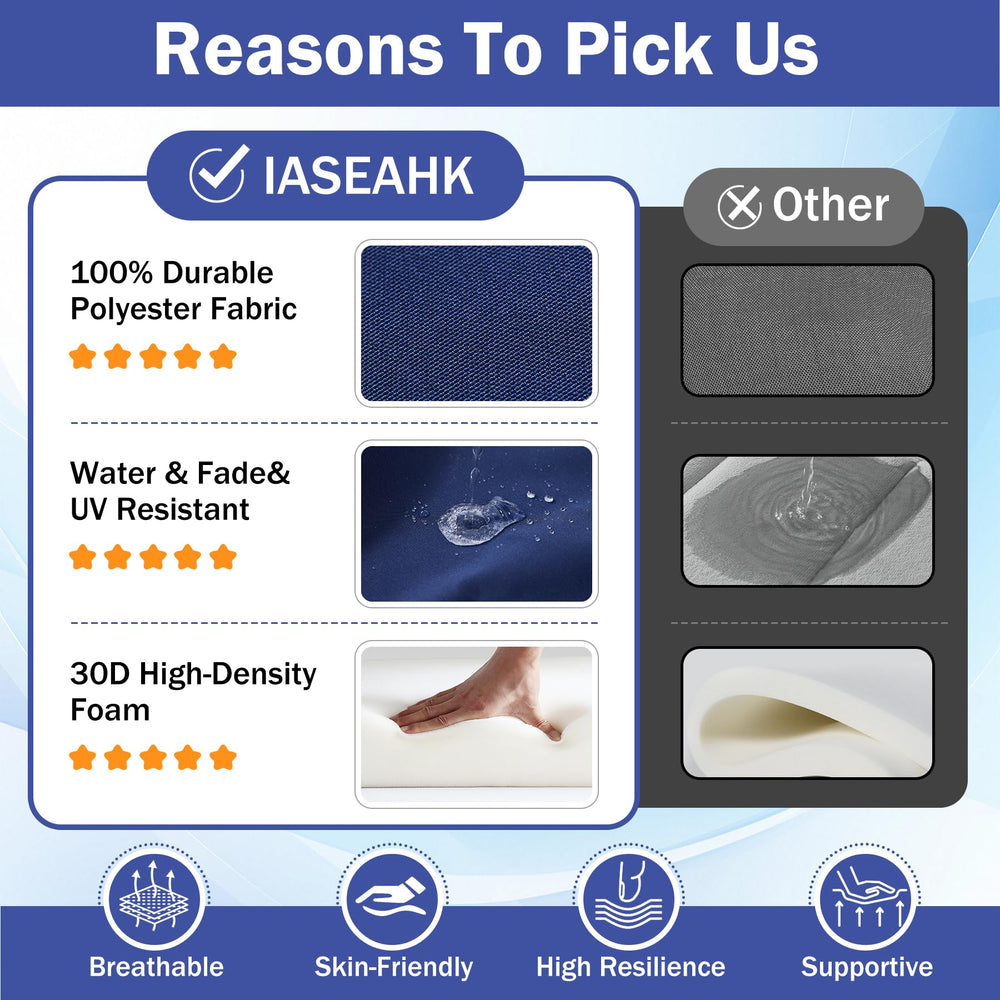 IASEAHK hidden zipper detail showing removable machine-washable cover advantage