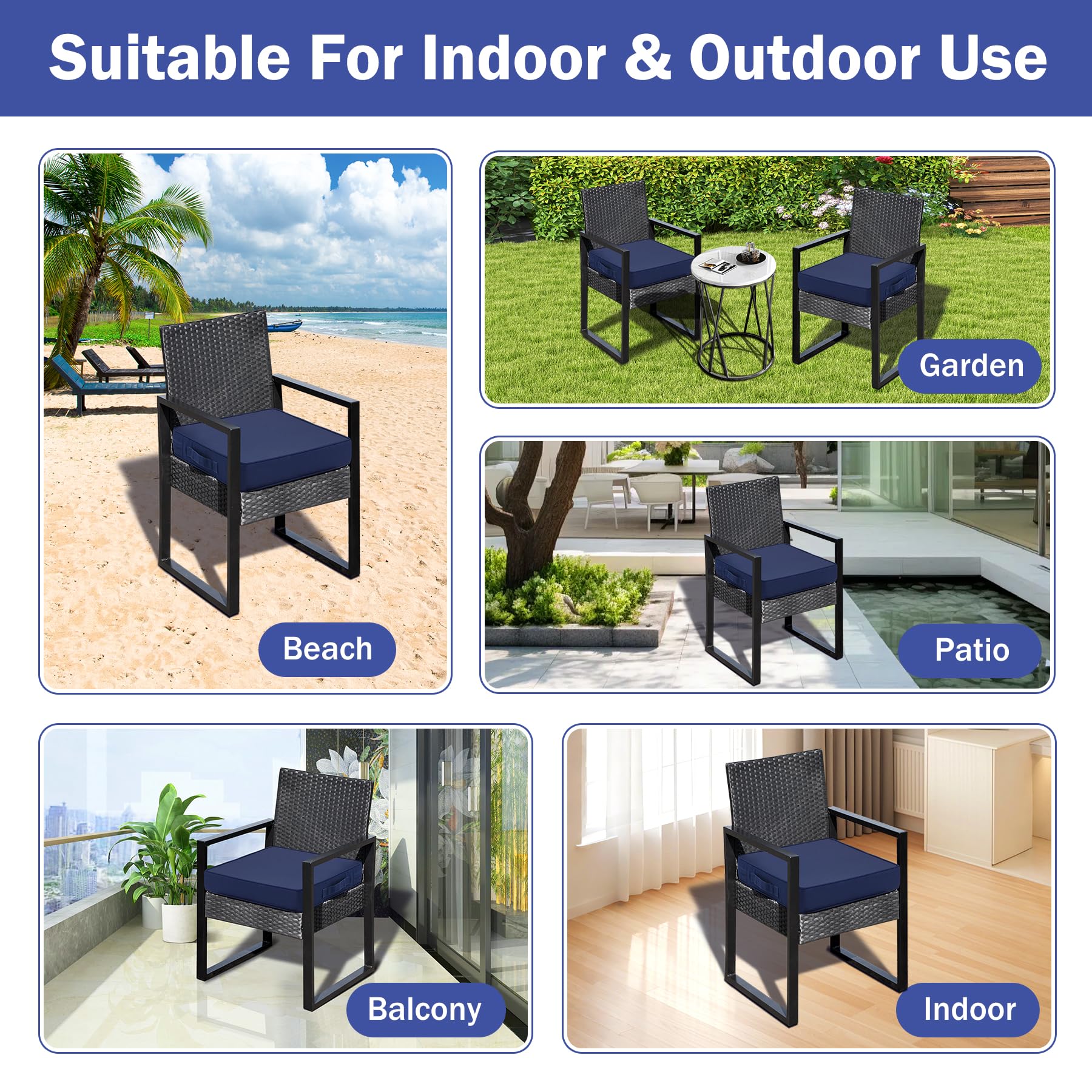 IASEAHK cushion on dining chair for visual size and seat coverage reference