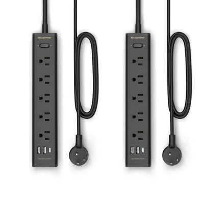 IECOPOWER front view of two-pack showing all outlets and ports for versatile power