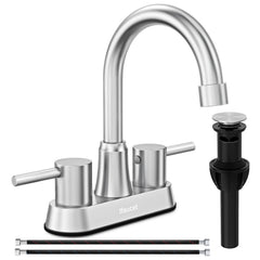 Ifaucet vista frontal en níquel cepillado, aspecto profesional y limpio