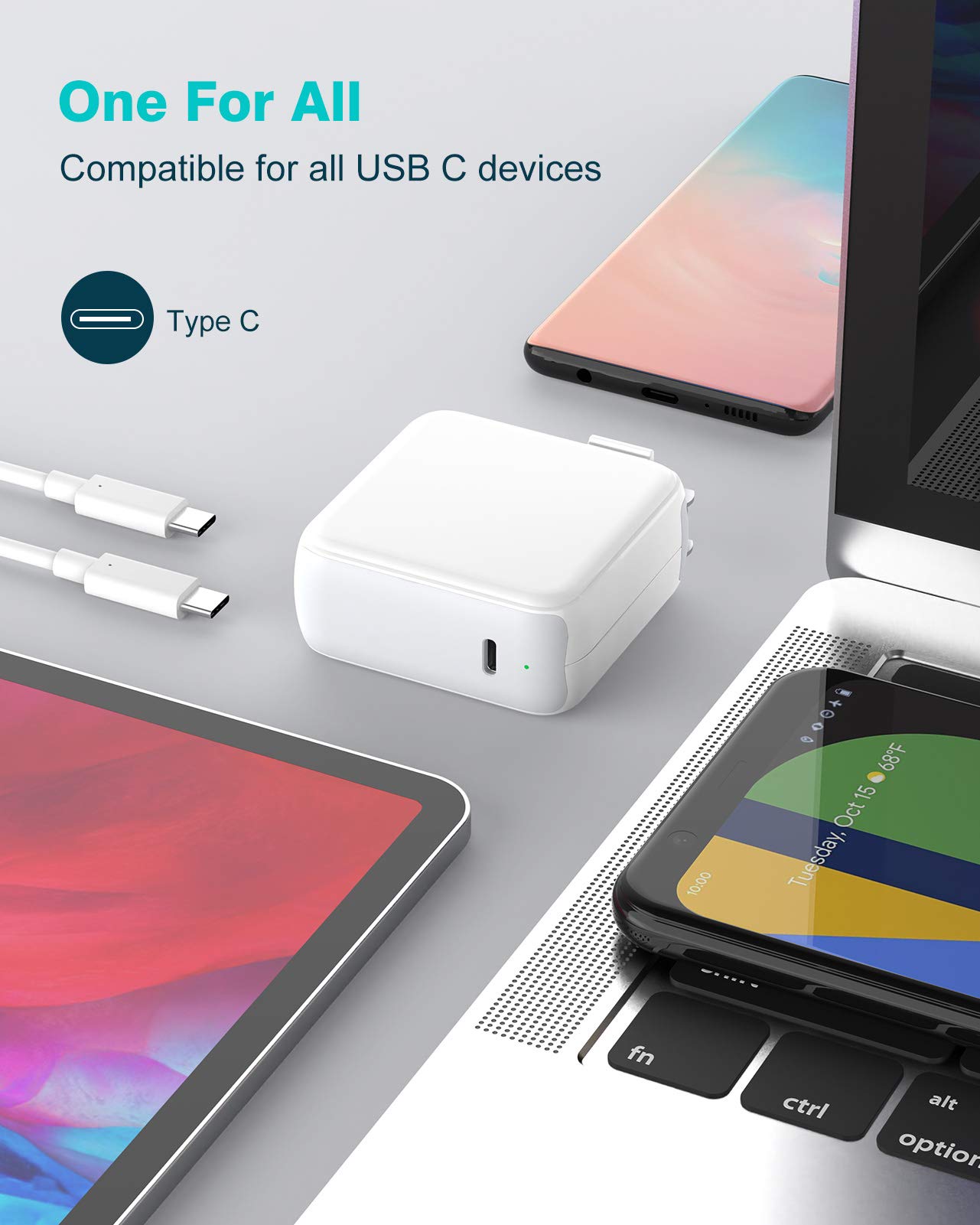 IFEART cargador junto a mano para comparar tamaño y portabilidad