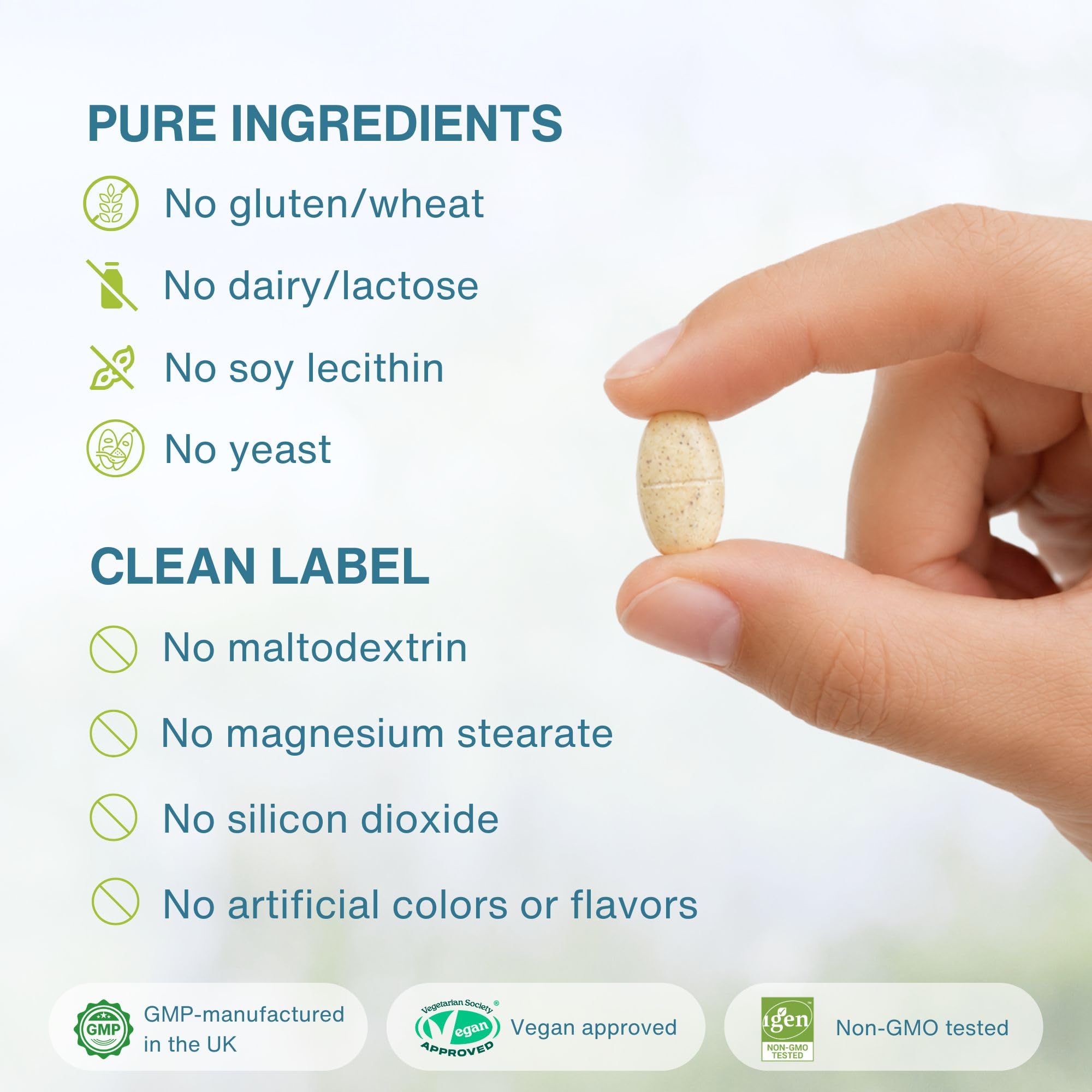Igennus etiqueta nutricional clara con lista de 22 activos y formas metiladas