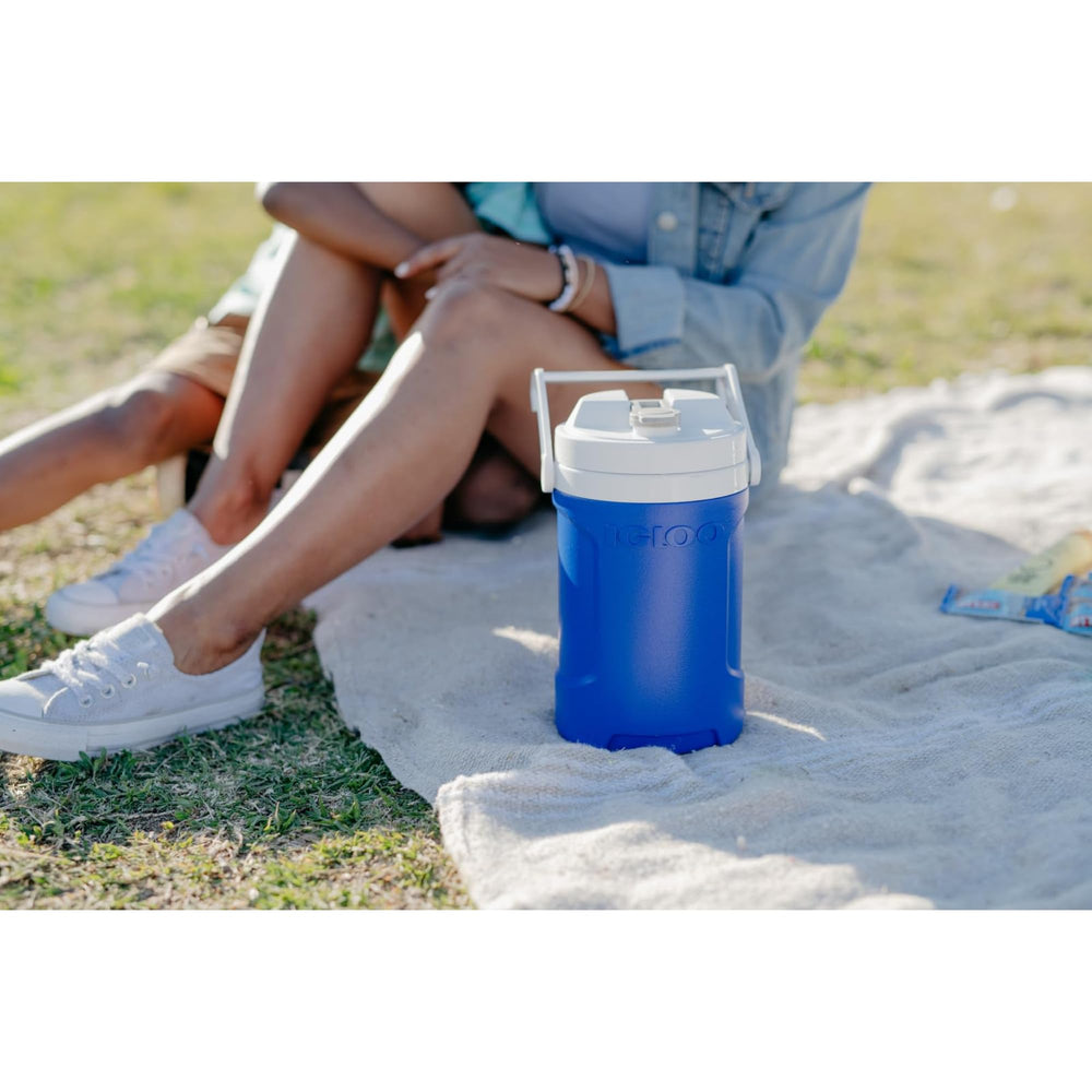 Igloo in use with athlete drinking offering convenient on-field hydration