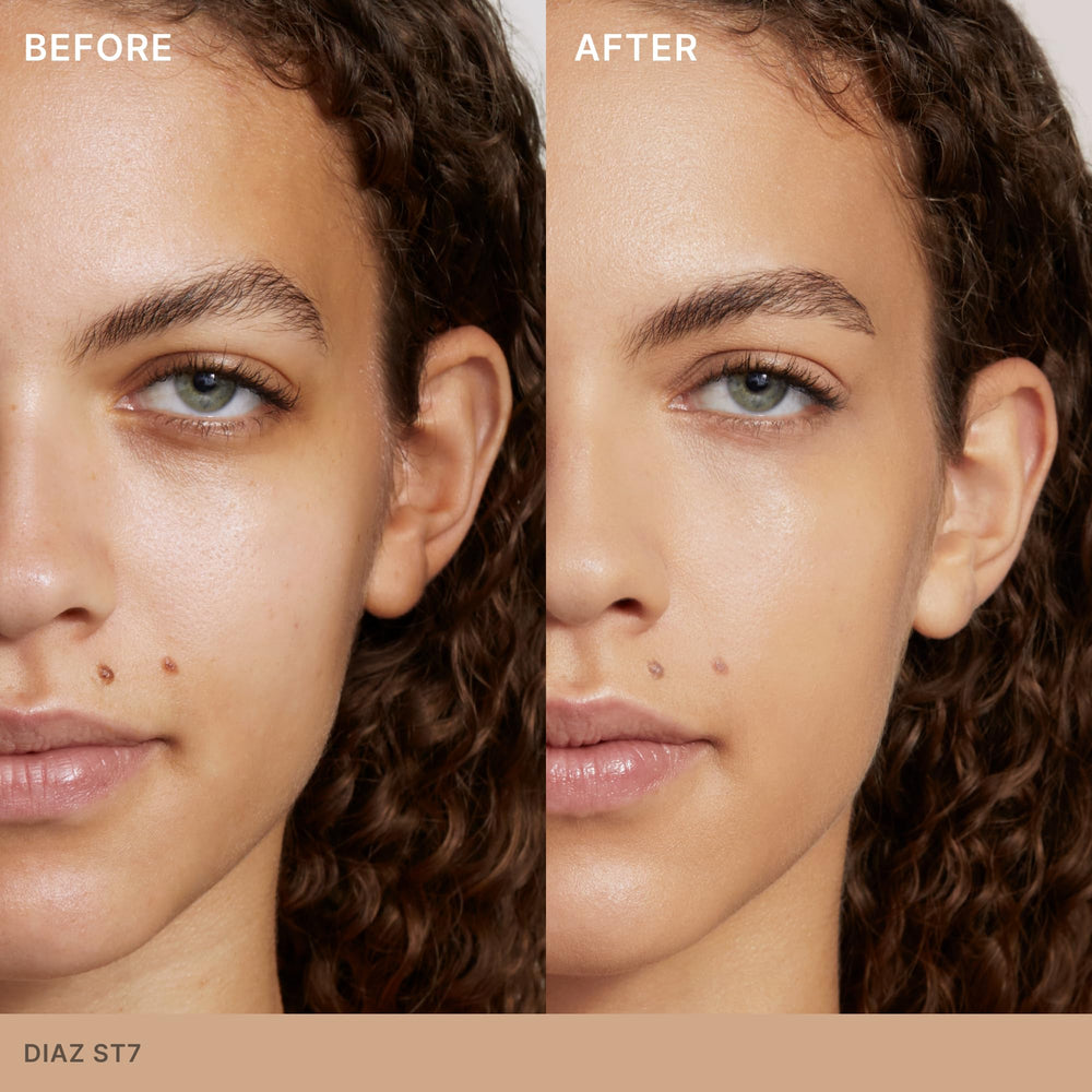 ILIA Diaz ST7 shade swatched on forearm to show color match and natural finish