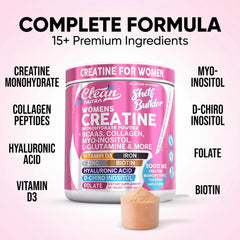Clean Nutraceuticals Womens Creatine Monohydrate Powder Unflavored 5,000 mg — Collagen & BCAAs, 30 Servings