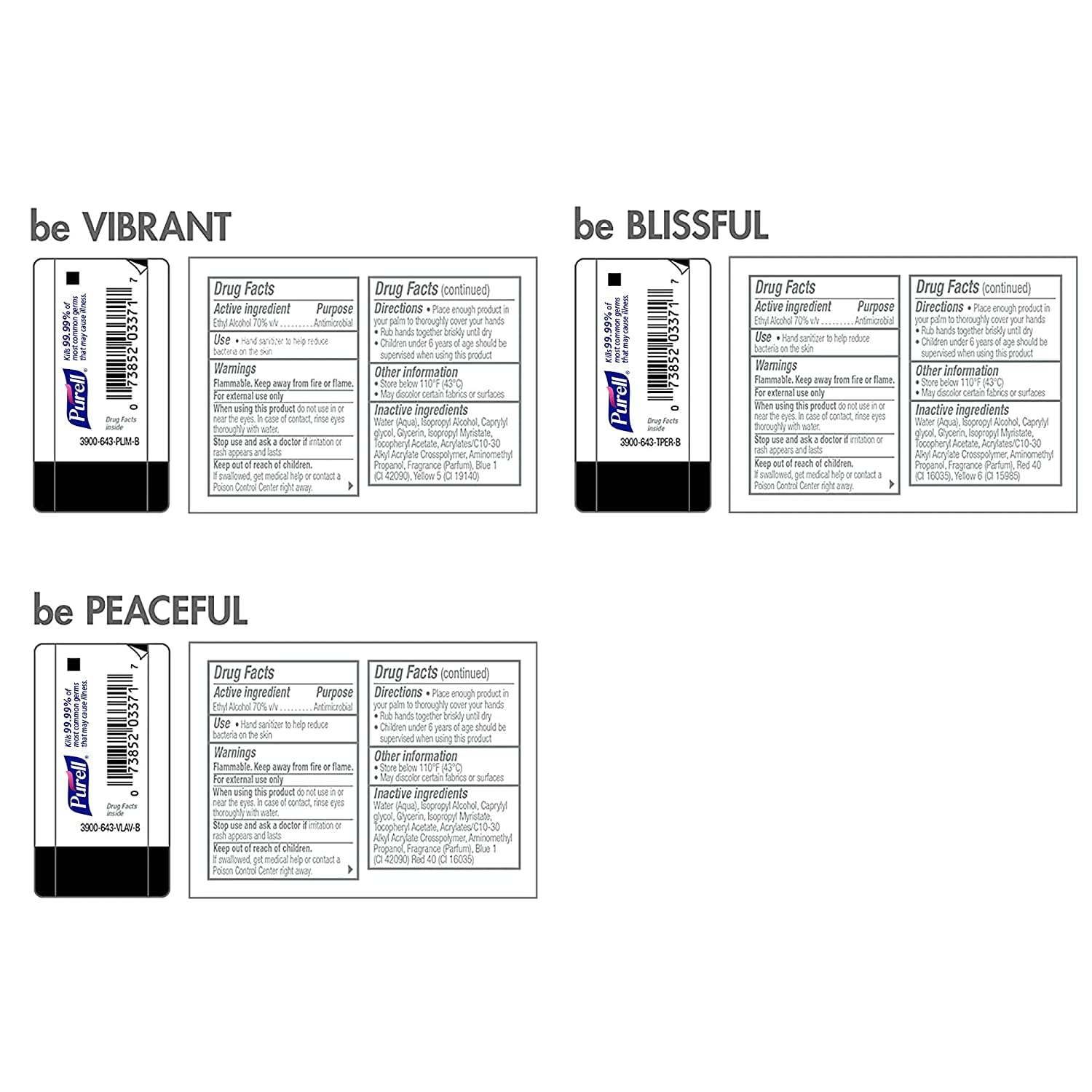Purell Hand Sanitizer Gel Travel Pack 12 x 1 fl oz — Variety (Mandarin, Lavender, Mint), quick-dry & skin-conditioning