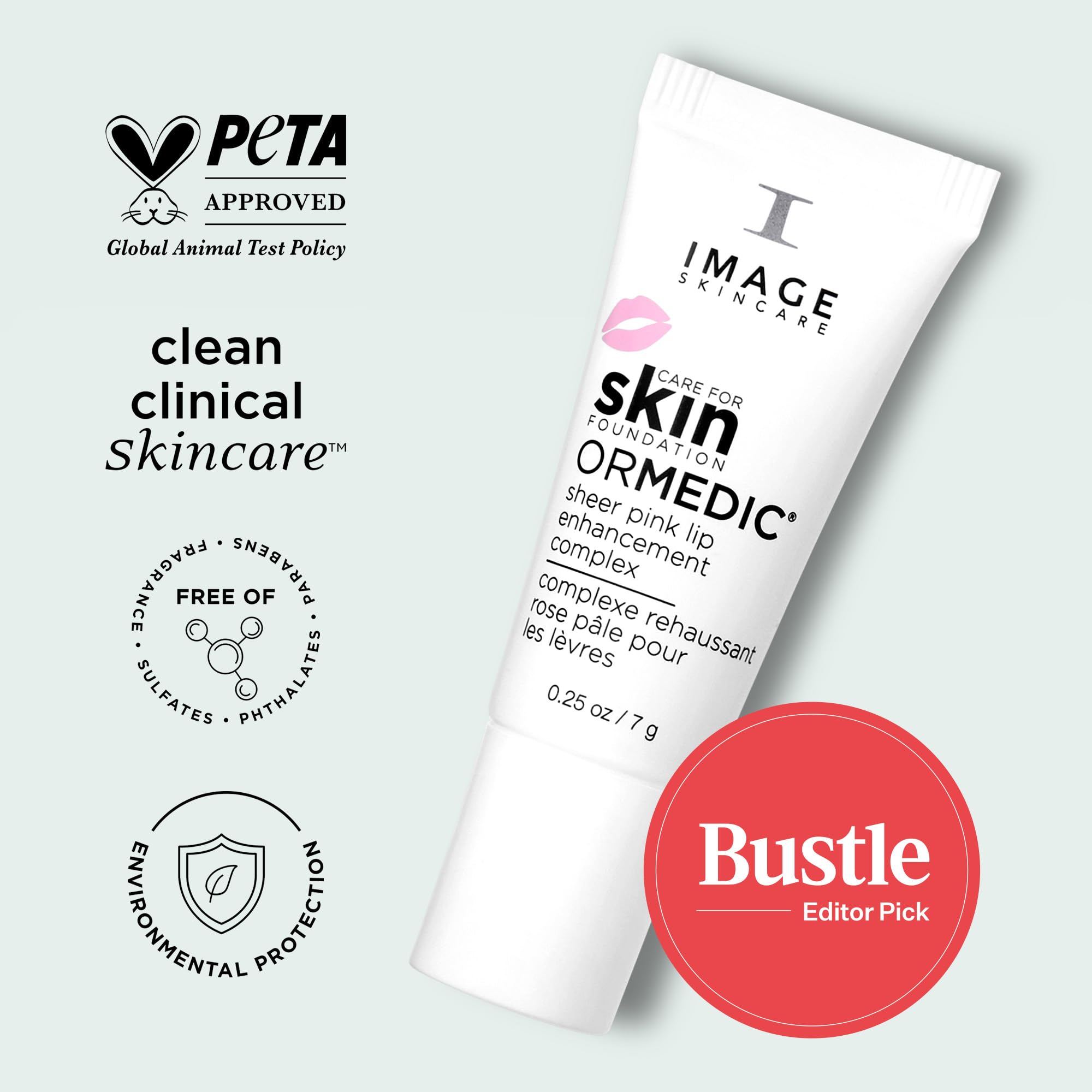 IMAGE Skincare comparación de tamaño, envase de 0.25 fl oz para llevar