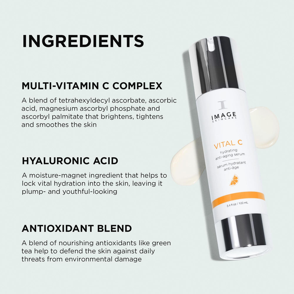IMAGE Skincare primer plano de etiqueta con ingredientes clave visibles