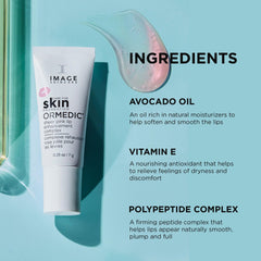 IMAGE Skincare labios antes y después de uso, apariencia más llena y suave