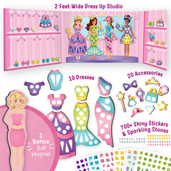 Imagimake estudio de vestuario montado con vestidos listos para jugar