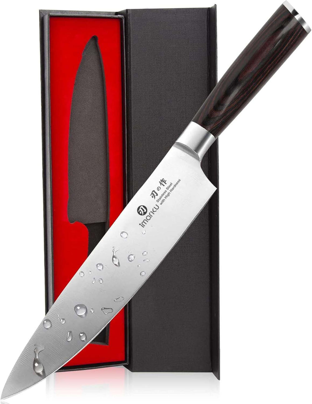 imarku cuchillo frontal mostrando hoja completa con equilibrio y control