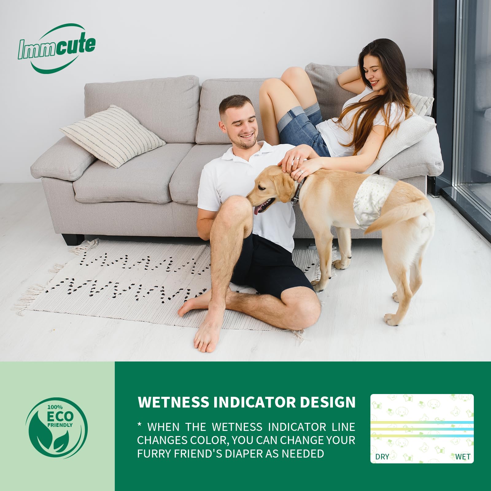 IMMCUTE paquete abierto con 50 unidades visible para control práctico del suministro