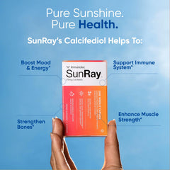 Immunotec Sunray cápsula en primer plano que destaca la textura y facilidad de ingestión