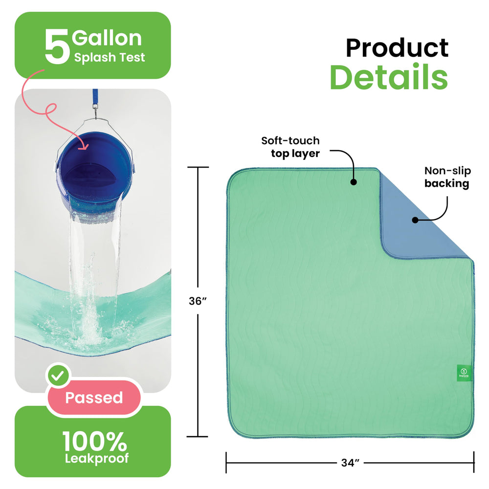 IMPROVIA waterproof backing detail preventing mattress leaks and stains