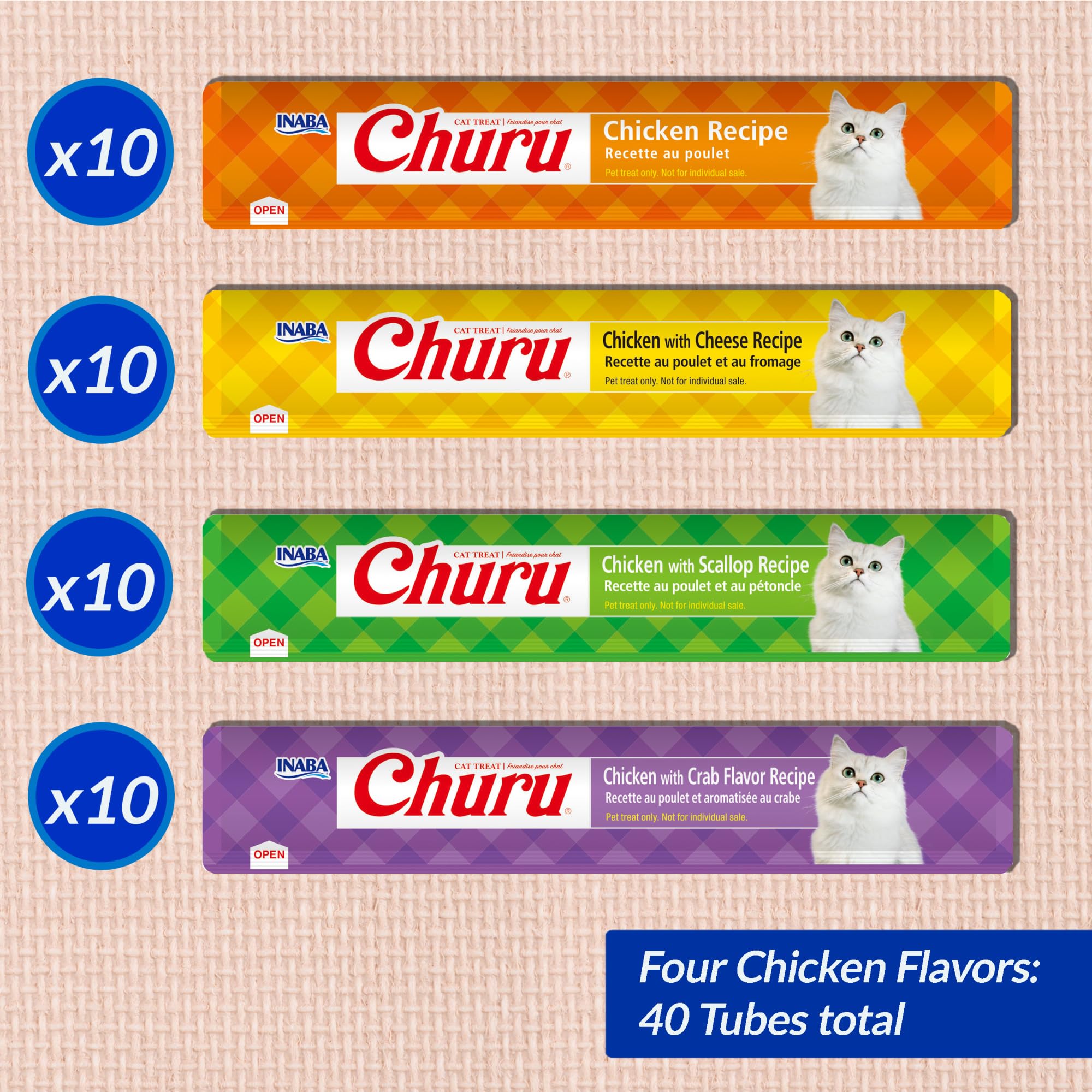 INABA Churu foco en etiqueta e ingredientes, transparencia y calidad visible