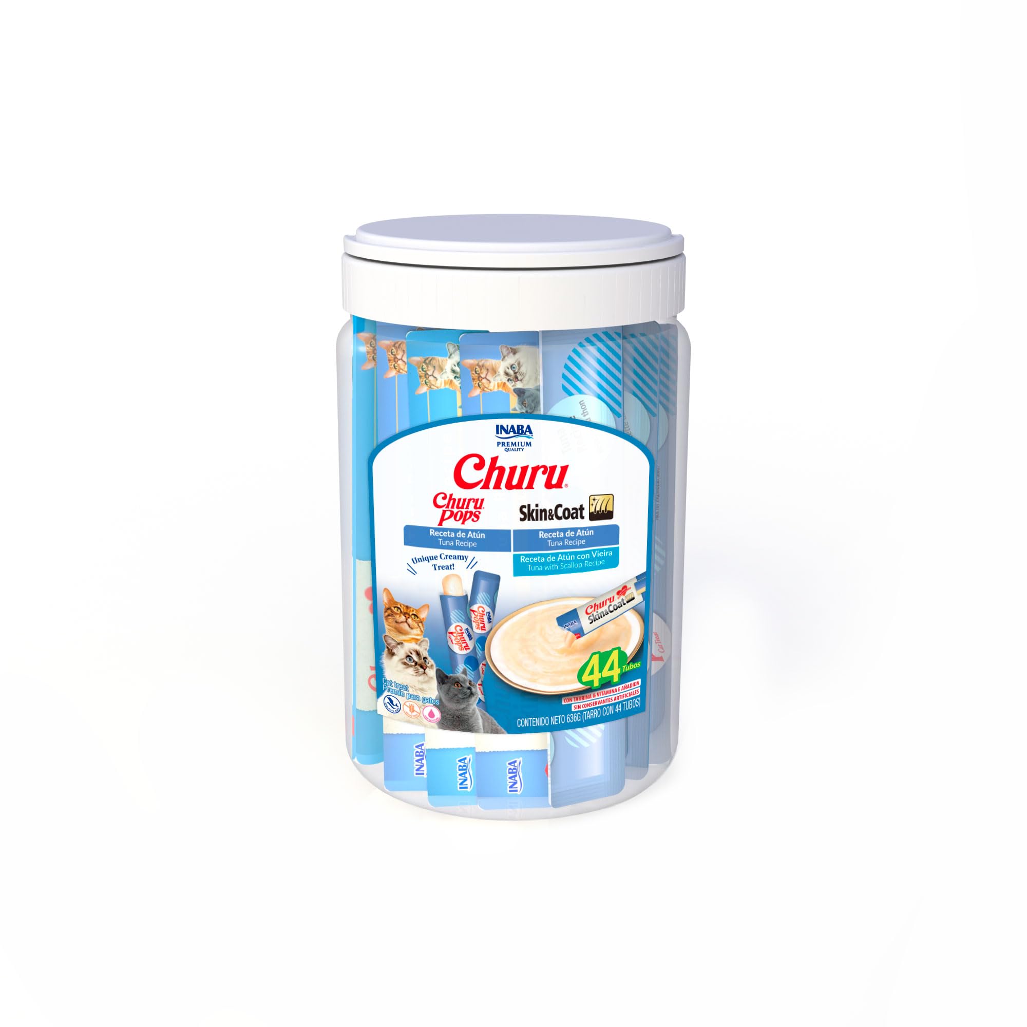 INABA Churu exprimido como topping sobre croquetas para añadir humedad