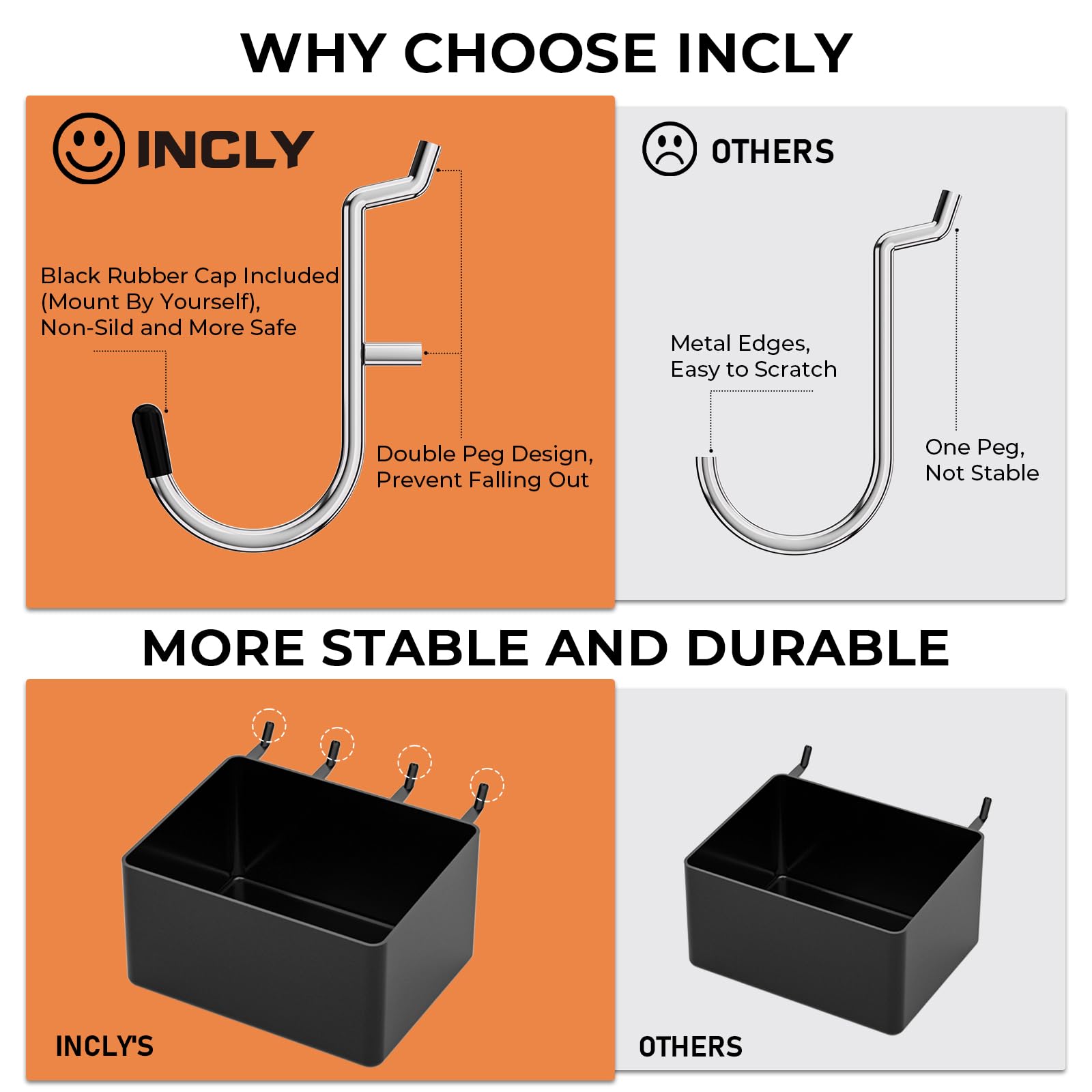 INCLY contenedores plásticos duraderos ordenando tornillos y piezas pequeñas