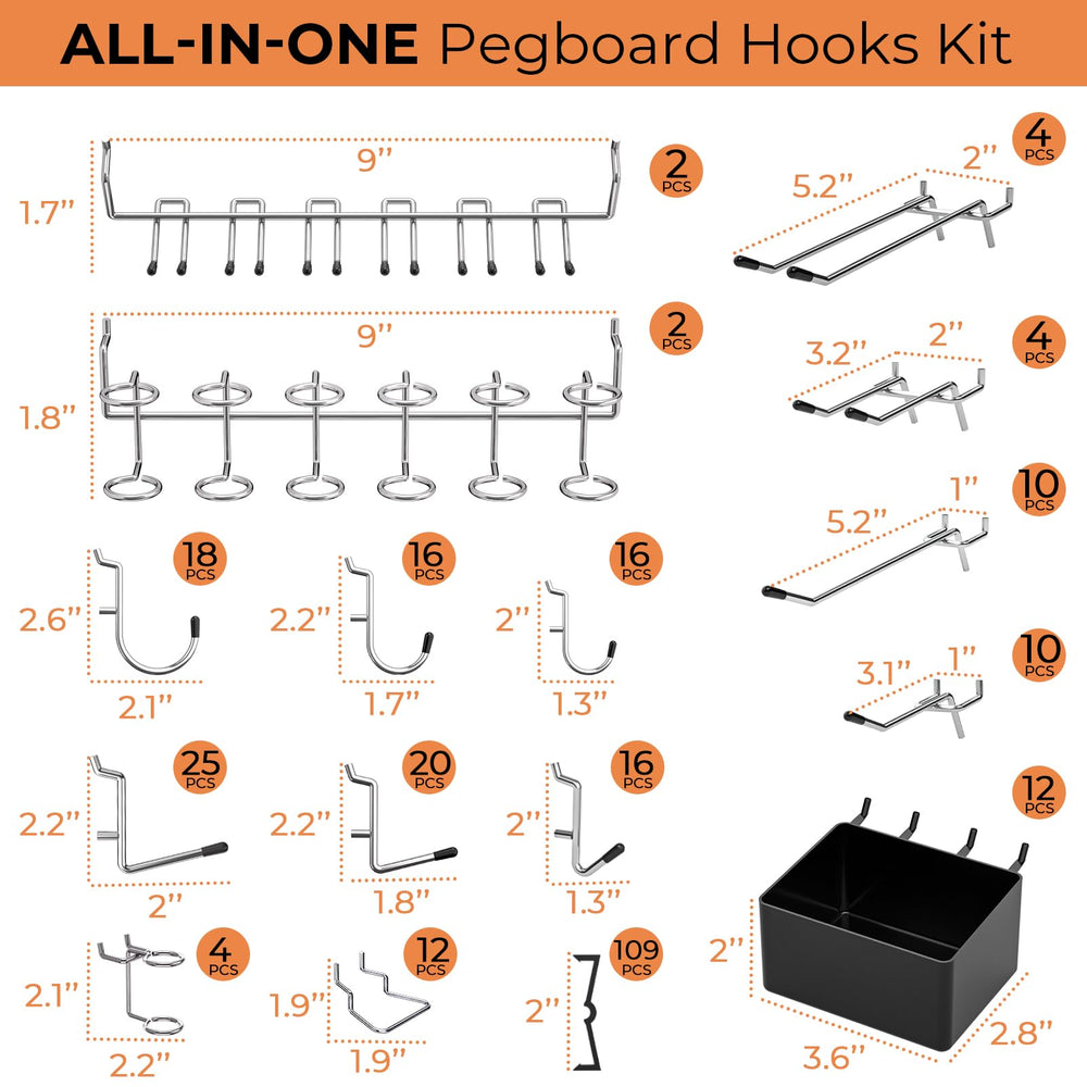 INCLY pegboard con herramientas colgadas para acceso rápido y eficiente