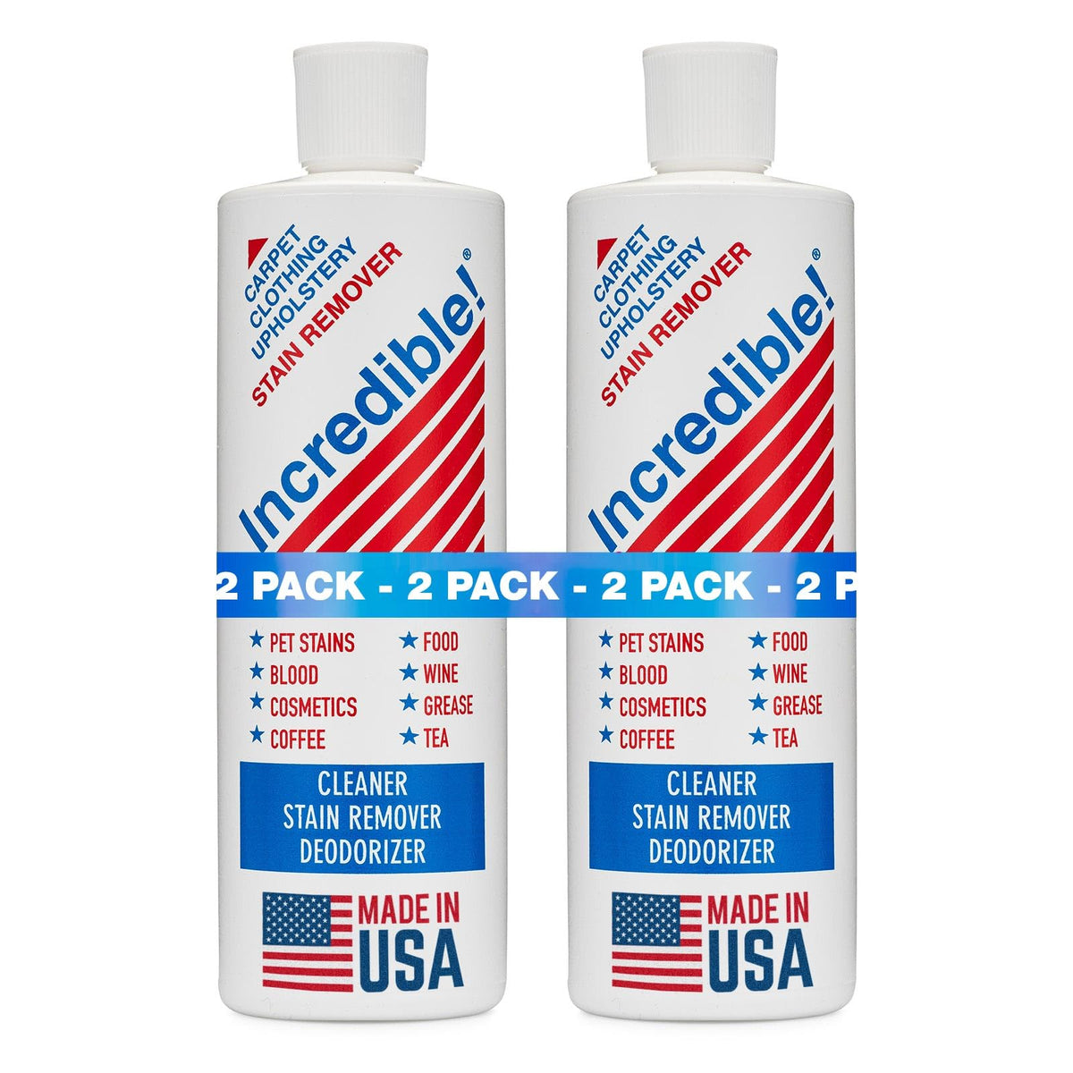 INCREDIBLE! front label view showing product and clear use instructions