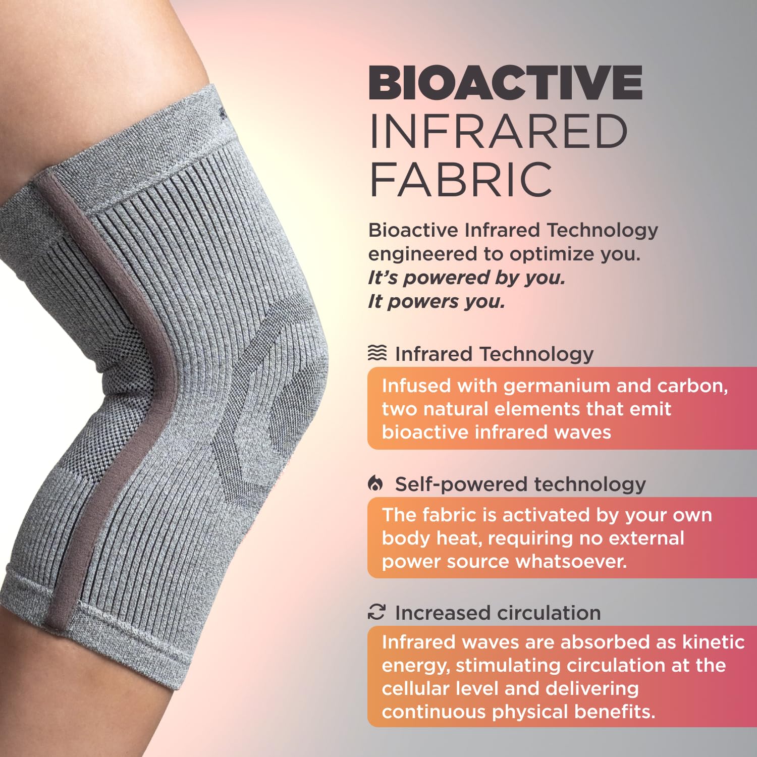 Incrediwear close-up of fabric texture highlighting therapeutic elements