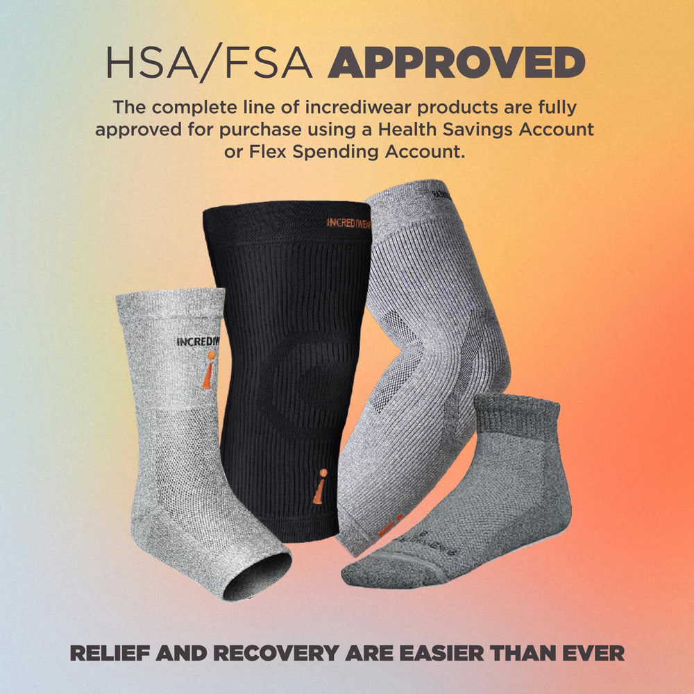 Incrediwear product packaging and label illustrating medium black sleeve