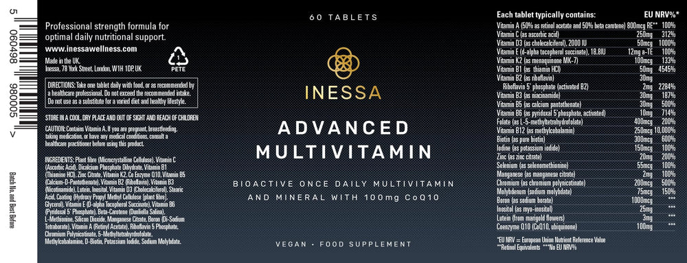Inessa etiqueta con ingredientes clave resaltados para transparencia y confianza