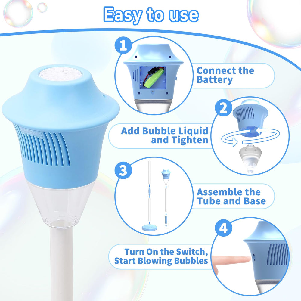 Infowush primer plano del ventilador emitiendo burbujas con flujo constante