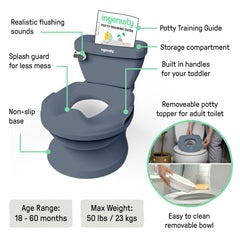 Ingenuity asiento desmontable colocado en inodoro adulto, transición segura