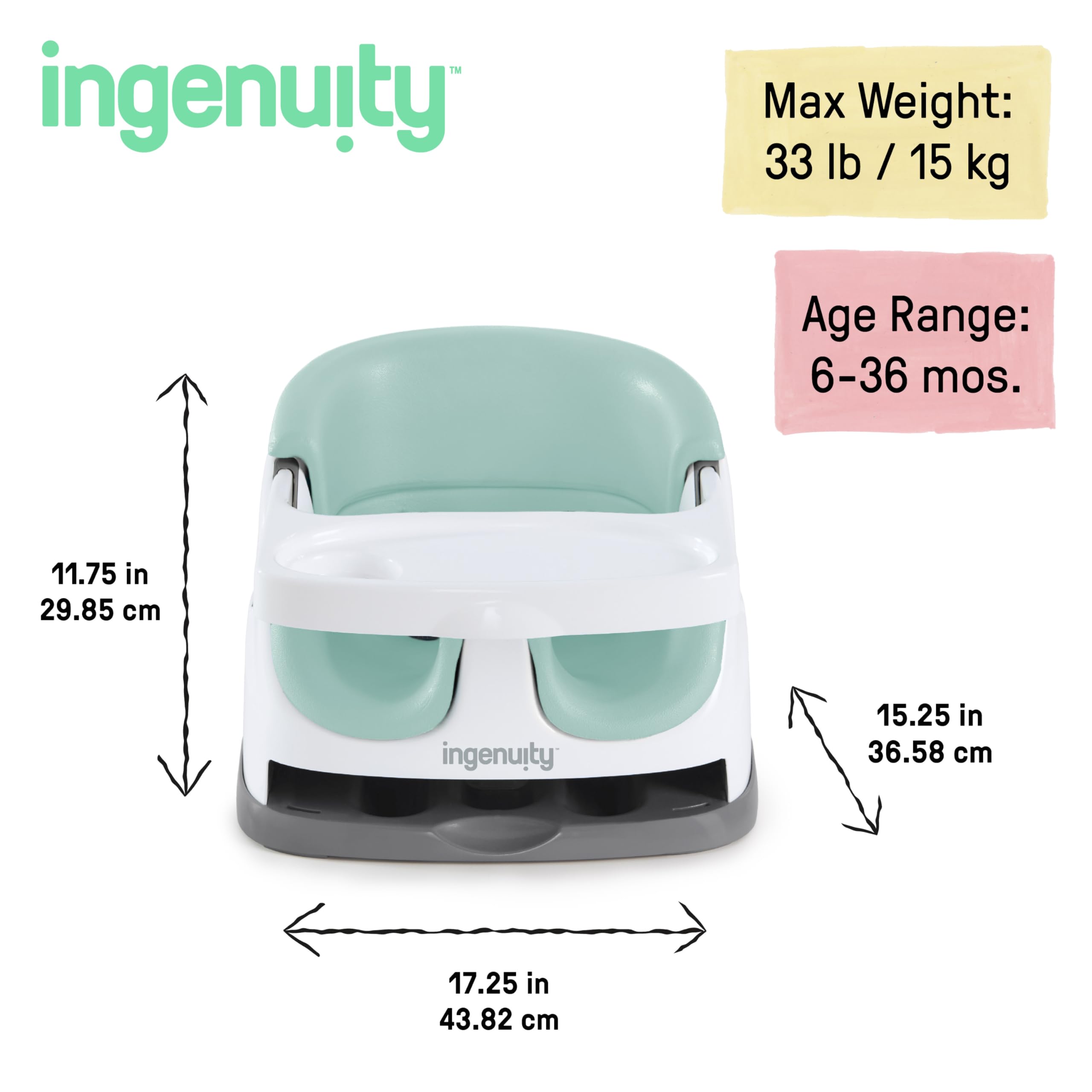 Ingenuity Baby Base usado como asiento de suelo para juegos seguros