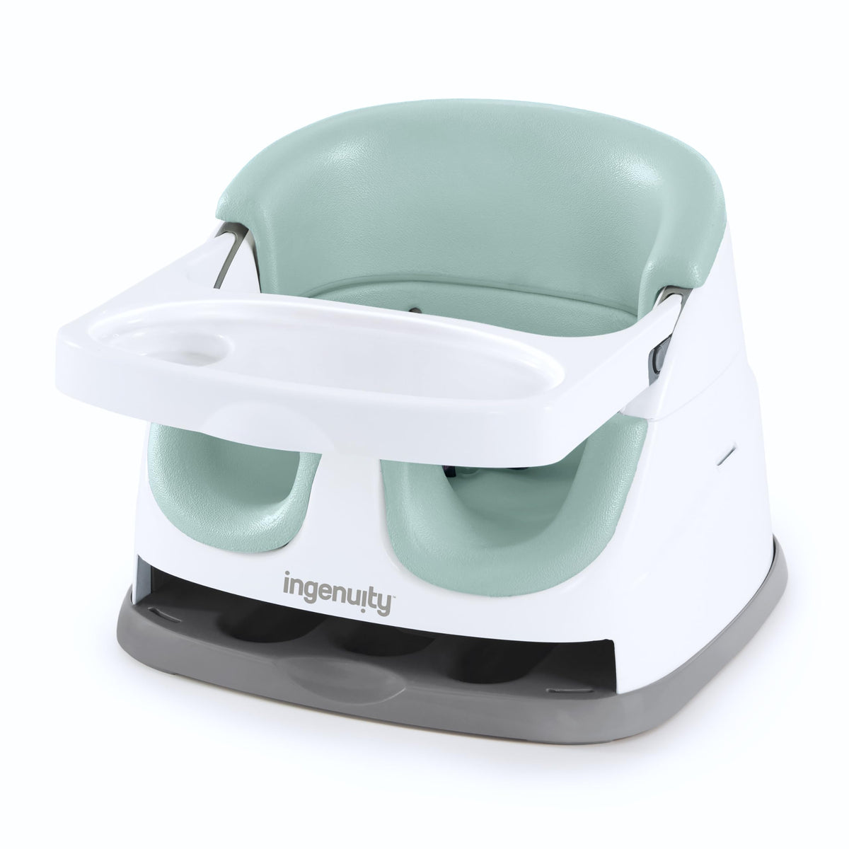 Ingenuity Baby Base vista frontal mostrando acabado Mist y estabilidad